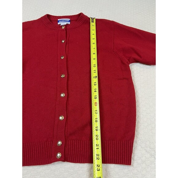 Vintage Pendleton Cardigan 100% Virgin Wool Sweater Preppy | Red | Women's Small - Picture 12 of 14